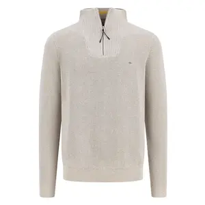 Свитер Fynch Hatton Fisherman half zip, серый