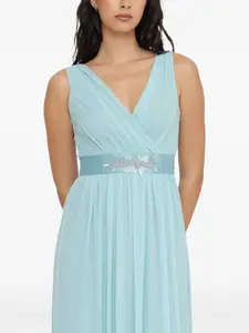 Платье макси с V-образным вырезом и кристаллами Pennyblack, синий