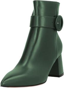 Женские стильные закрытые ботильоны Zszszsu с заостренным носком, на каблуке, с массивным блок-каблуком, короткие, удобные, платьевые, осенние, размеры 4-16 US, Dark Green