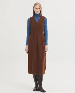 Миди-платье с V-образным вырезом Nice Things, коричневый