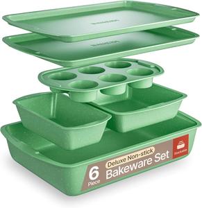 Набор форм для выпечки Bakken-Swiss Kitchen, 6 предметов, зеленый