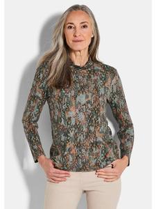 Рубашка из джерси с принтом, с длинными рукавами, серо-зеленого цвета / с узором GOLDNER