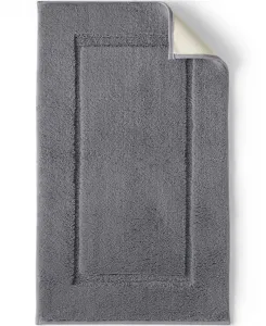 Большой хлопковый противоскользящий коврик для ванной 23x39 см Lands' End, Rich Steel