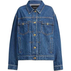 COACH Джинсовая куртка женская голубая, Blue