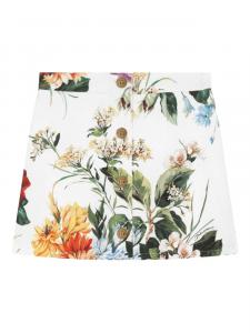 Юбка с цветочным принтом Dolce & Gabbana Kids, белый