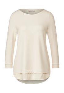 Рубашка, вырез «лодочка», рукава 3/4, женская Street One, цвет Lucid White