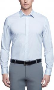 Мужская рубашка Calvin Klein с принтом, не требующая глажки, эластичная, приталенная, Mist