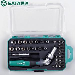 Набор бытовой небольшой отвертки с трещоткой и насадок SATA (регулируемая головка) 05495