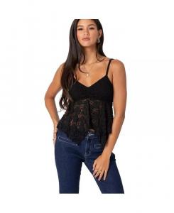 Женский прозрачный кружевной топ Orchid Edikted, черный