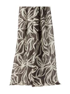 Brunello Cucinelli шарф с цветочным принтом, коричневый