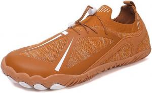 Мужские трекинговые босоножки с открытым носком, дышащие кроссовки для трейл-раннинга, велоспорта, кемпинга, легкие прогулочные кроссовки для путешествий, нескользящие, удобные с поддержкой свода стопы Qacksv, коричневый