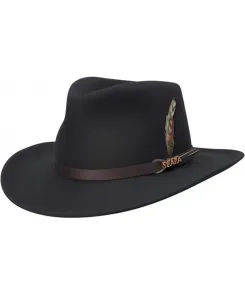 Мужская фетровая шляпа Outback из мнущегося материала Scala, черный