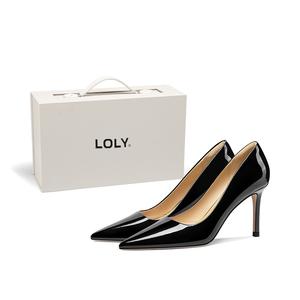 Туфли Nude High Heels Women's Box LOLY, Bright Black 8Cm