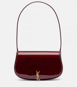 Волатер мини сумка через плечо из лаковой кожи Saint Laurent, Gloss Burgundy