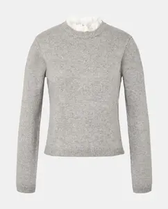 Женский однотонный джемпер с круглым вырезом Easy Wear, светло-серый