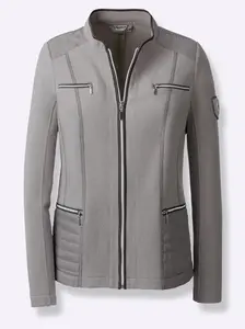 Повседневный образ флисовая куртка Casual Looks, серый