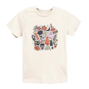 Футболка с короткими рукавами и графическим рисунком для малышей «Хэллоуин» The Juniper Shop, цвет Cream