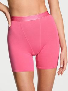 Хлопковые трусы-боксеры с высокой талией и логотипом Cotton, cotton rose garden pink