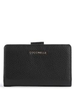 Мягкий кошелек металлик из зерненой яловой кожи Coccinelle, черный