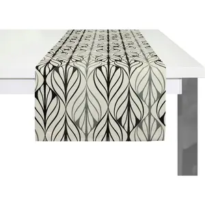 Бегунок для стола Wave из органического хлопка, произведено в Германии Adam, натуральный/темно-серый/светло-серый