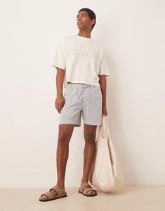 Abercrombie & Fitch свободные шорты из сирсакера в синюю полоску