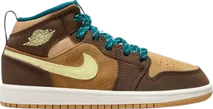 Кроссовки Air Jordan 1 Mid SE PS 'Cacao Wow', коричневый