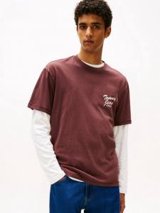 Футболка Tommy Jeans Relaxed Fit с логотипом Tommy Hilfiger, Rich Brown