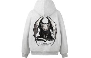 Толстовка Unisex Hooded Moderate Heavyweight ZIAREL, белый heather серый