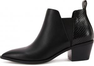 Женские ботильоны Trish Lucia на щиколотку с заостренным носком, массивным каблуком и застежкой-слипон, короткие черита Челси, Black-2