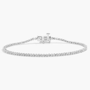 7-дюймовый теннисный браслет с двумя бриллиантами из 14-каратного белого золота (2 карата Tw. - HI / SI1-SI2) Blue Nile