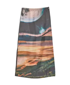 Длинная юбка с графическим принтом и боковыми разрезами. Sunnei, мультиколор