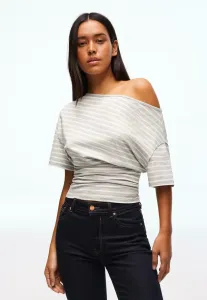 Базовая футболка с коротким рукавом Bershka, Beige