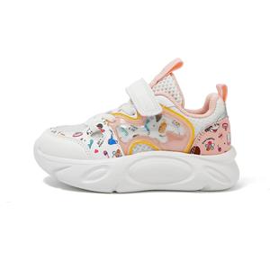Детские кроссовки для скейтбординга с амортизацией, противоскользящие, износостойкие, дышащие, с низким верхом Disney, белый/розовый