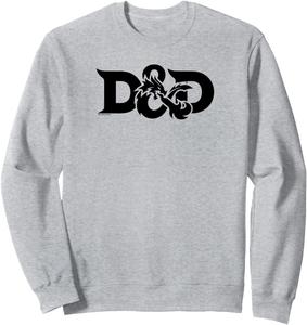 Официальная толстовка Dungeons & Dragons DnD с черным логотипом, серая