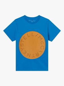 Детская футболка из хлопкового джерси с логотипом Disc Stella McCartney Kids, Blue