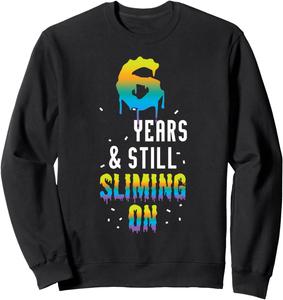 Все еще худенькая в 6 лет. Детская толстовка на 6-й день рождения в стиле слайма Clear Slime Birthday Party Supplies & Slime Favors, черный