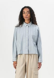 Блуза TOM TAILOR DENIM BOXY, Dusty Blue/White/Multi-Coloured