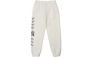 Вязаные спортивные штаны унисекс белые MLB