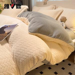 Yalu Пододеяльник 180х220 см из мягкого велюра, цвет Off-White + Light Gray