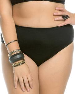 Женские красавицы, полностью закрывающие бикини-низ - Plus в черном цвете Becca