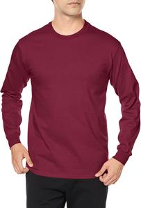Футболка с длинным рукавом из ультрахлопка плотностью 6,0 унций, 2400 Gildan, бордовый