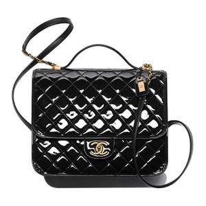 CHANEL 22К осенне-зимний женский рюкзак из лаковой кожи черный