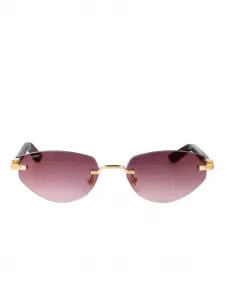 Солнцезащитные очки с геометрической оправой Cartier, коричневый