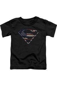 Футболка с флагом Superman "Израненный" для малышей Gildan, черный