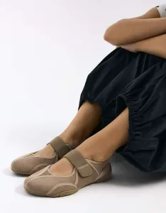 Светло-коричневые балетки Bershka Sports