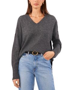 Женский свитер с цветовыми блоками и приспущенными плечами Vince Camuto, Medium Heather Grey