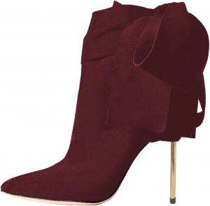 Женские ботильоны YDN с узлом, ремешком на щиколотке, бантиками, металлическим шпилькой, высокие каблуки, зауженный носок, для вечеринок, свиданий и выпускного, размеры US 4-16, Wine