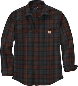 Carhartt мужская 105947 свободного покроя тяжелая фланелевая рубашка с длинным рукавом в клетку, Mocha