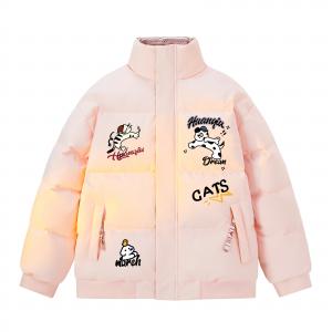 Пуховик Unisex Stand Collar утепленный стеганый HUANQIU, светло-розовый