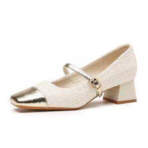 Туфли Мэри Джейн на массивном каблуке для женщин TATAYA, Ecru